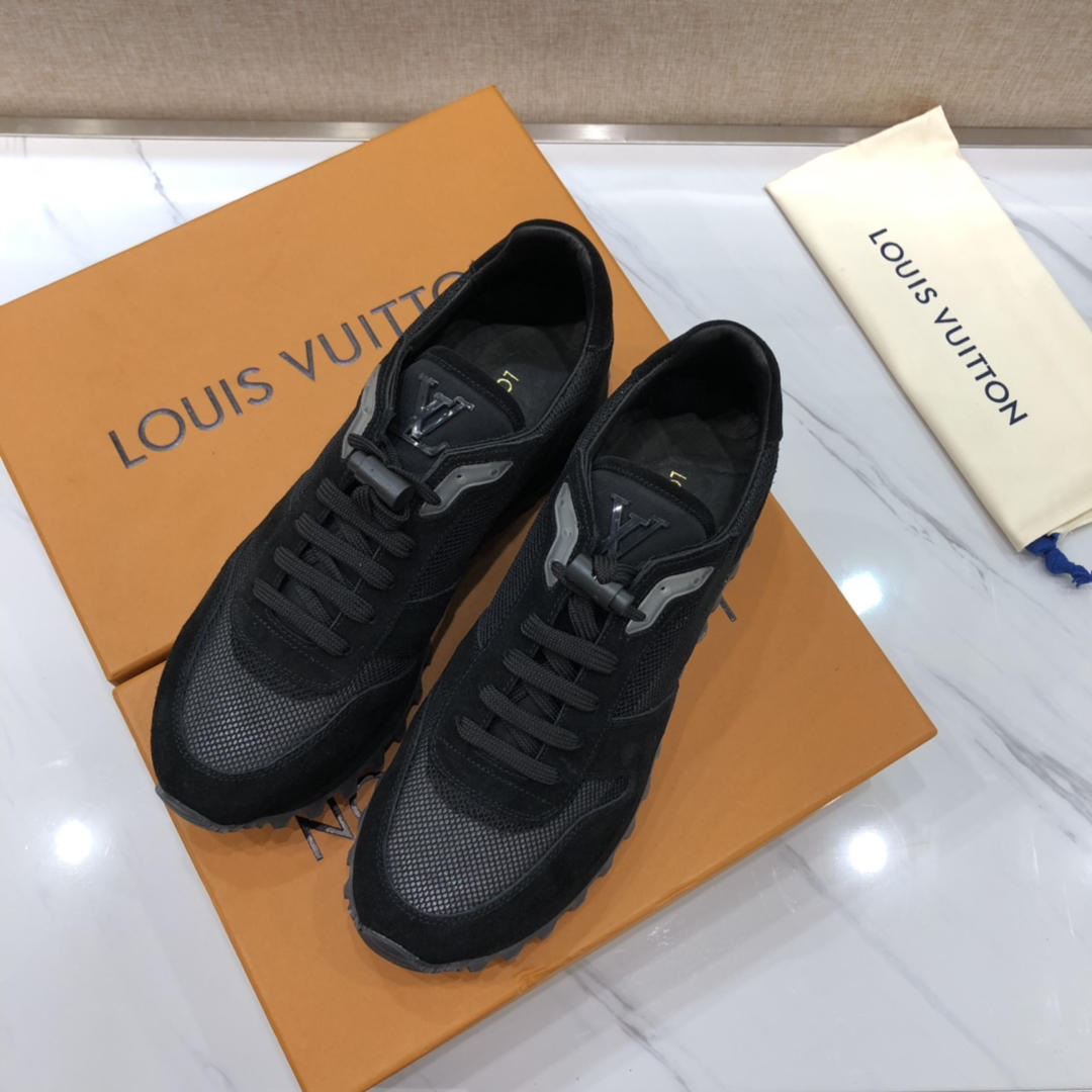 lv Perfect Quality Sneakers Black and LV patches and black sole MS071146