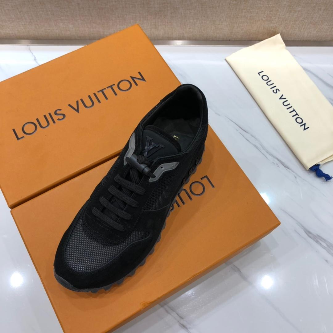 lv Perfect Quality Sneakers Black and LV patches and black sole MS071146