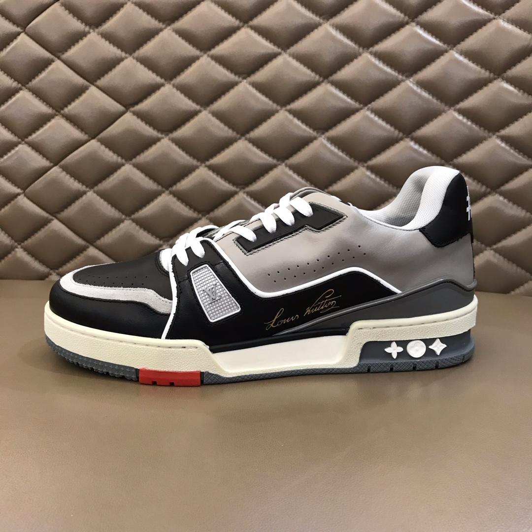 lv Perfect Quality Sneakers Black and grey details and white sole MS021034