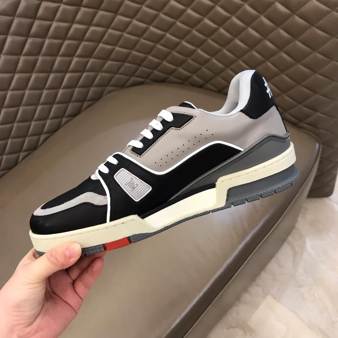 lv Perfect Quality Sneakers Black and grey details and white sole MS021034