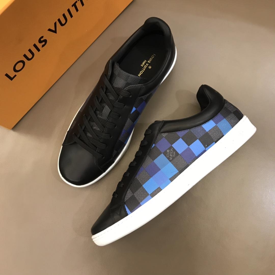 lv Perfect Quality Sneakers Black and Damier Graphite canvas with white sole MS02836