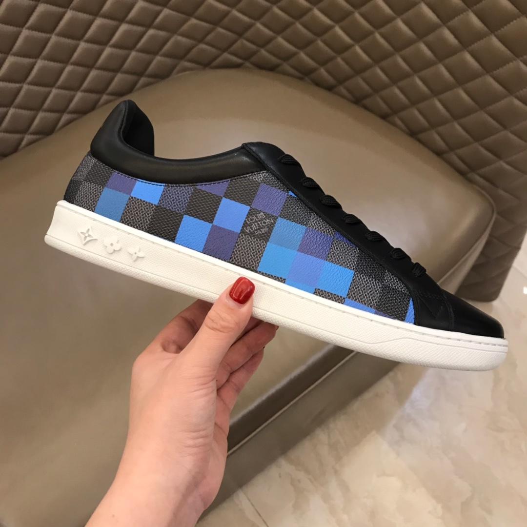 lv Perfect Quality Sneakers Black and Damier Graphite canvas with white sole MS02836
