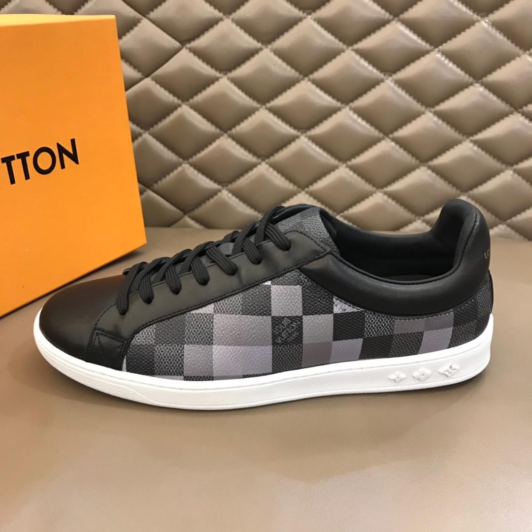 lv Perfect Quality Sneakers Black and Damier Graphite canvas with white sole MS02835