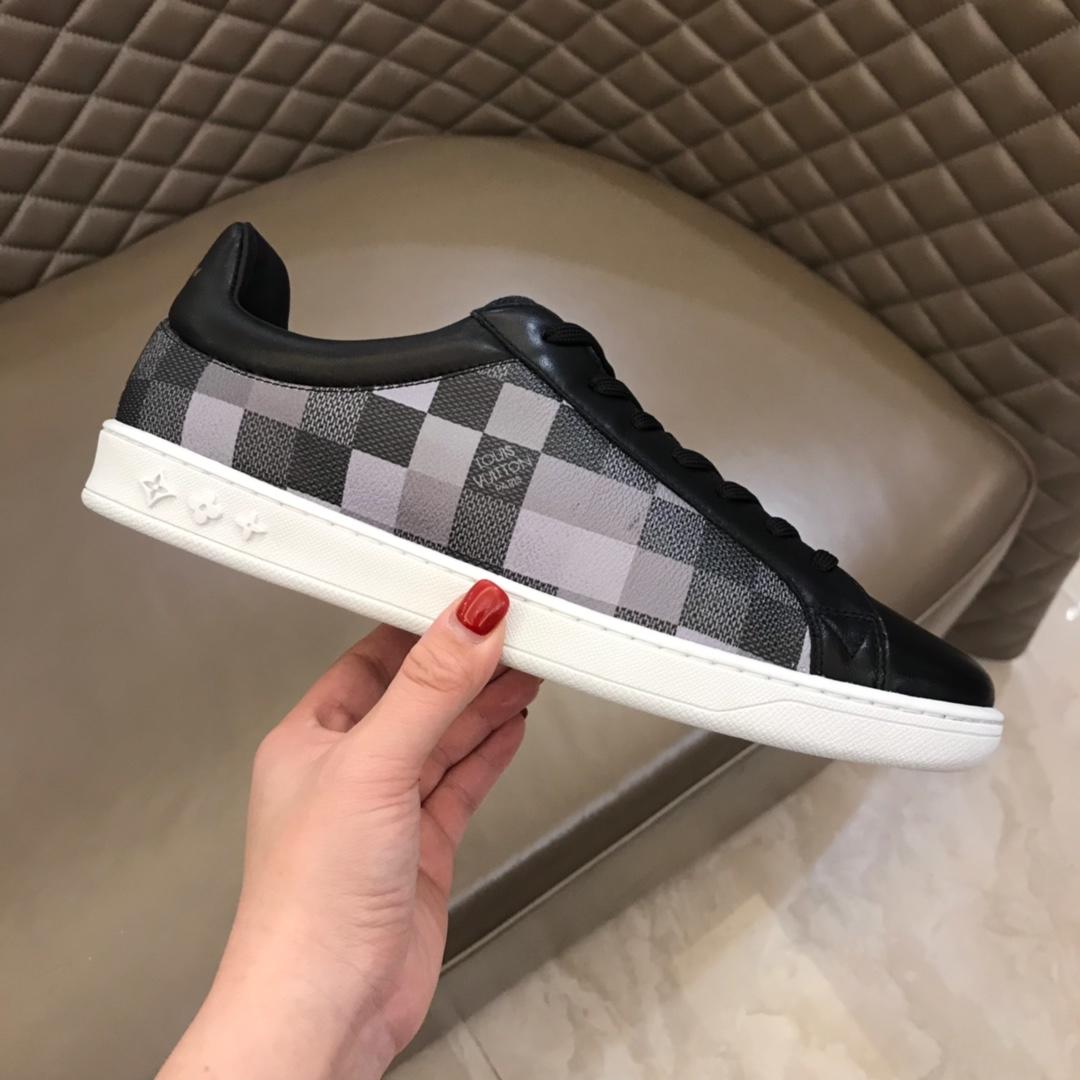 lv Perfect Quality Sneakers Black and Damier Graphite canvas with white sole MS02835