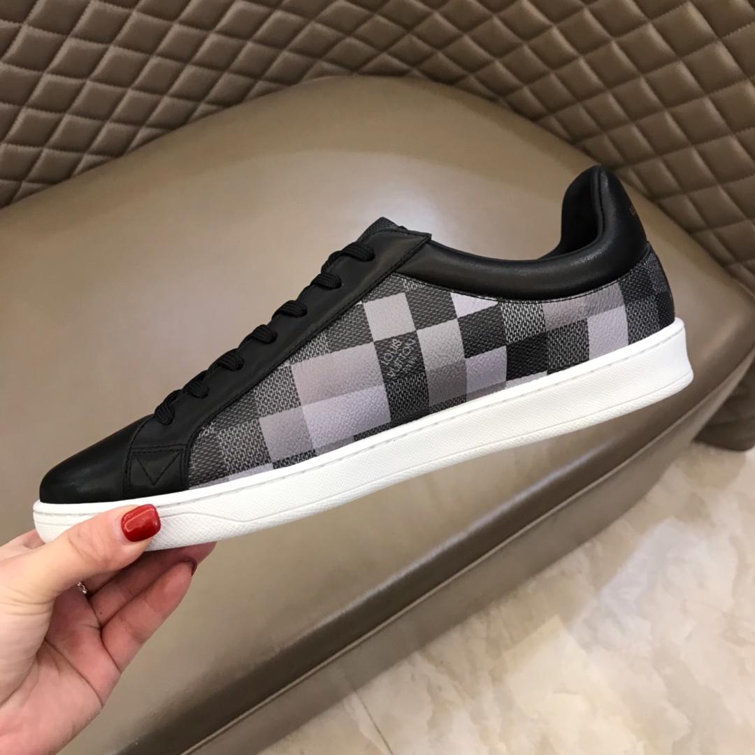 lv Perfect Quality Sneakers Black and Damier Graphite canvas with white sole MS02835