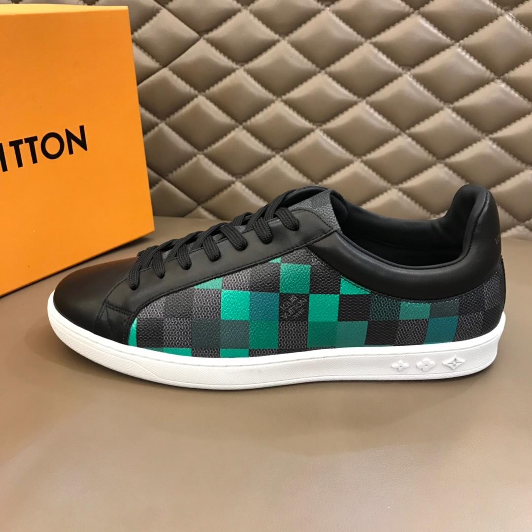 lv Perfect Quality Sneakers Black and Damier Graphite canvas with white sole MS02834
