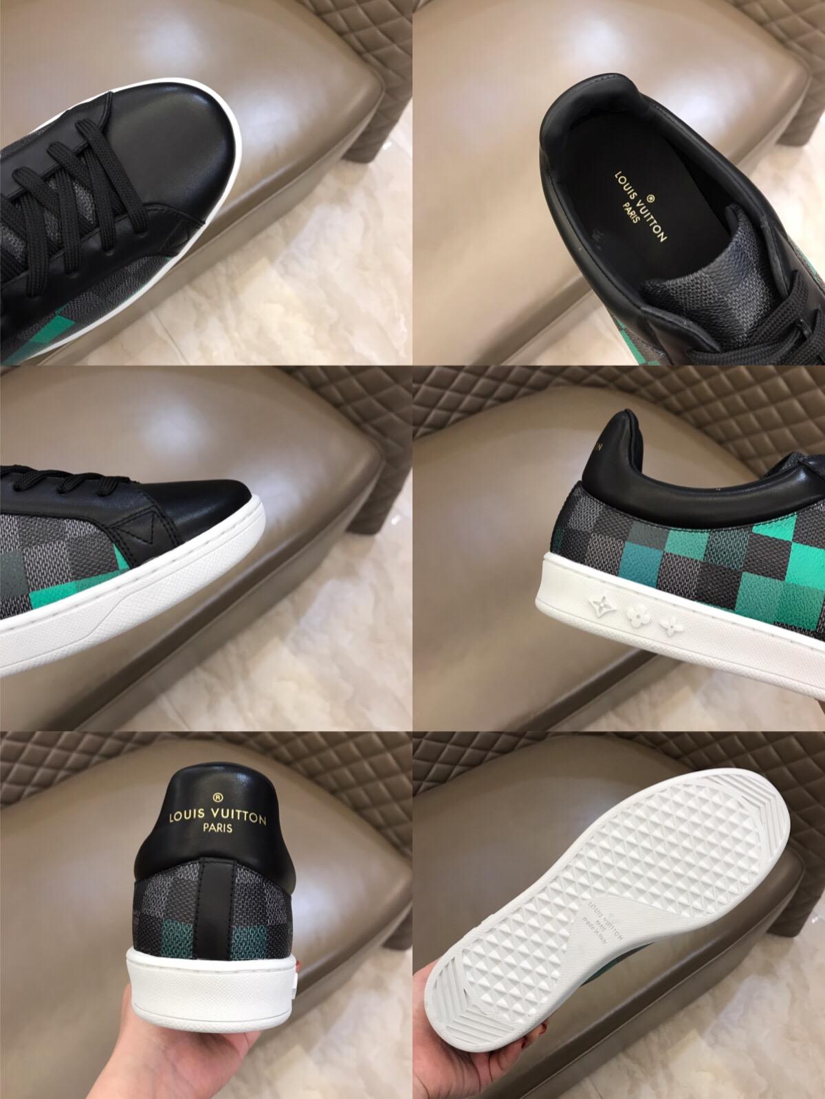 lv Perfect Quality Sneakers Black and Damier Graphite canvas with white sole MS02834