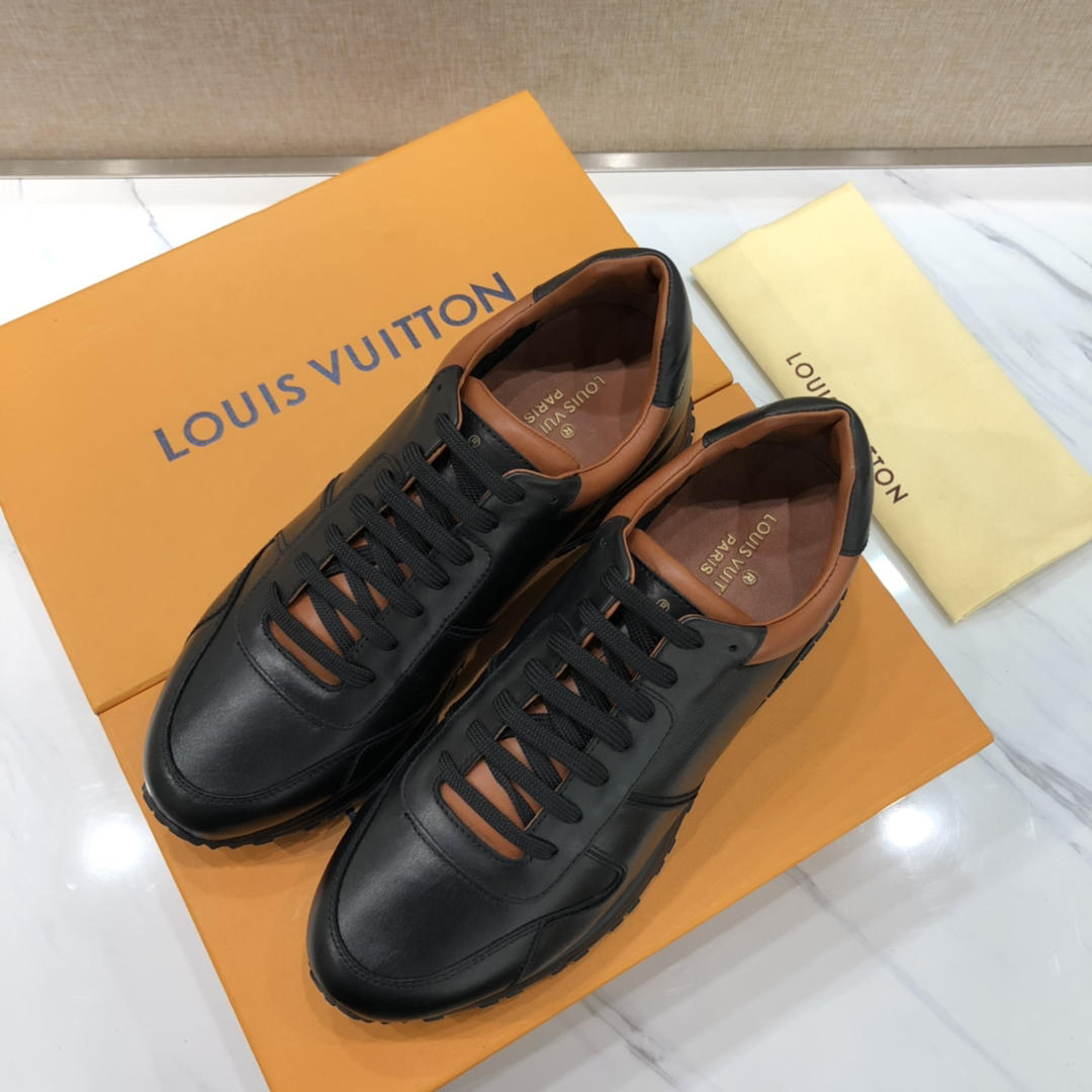 lv Perfect Quality Sneakers Black and brown trim details and black sole MS071140