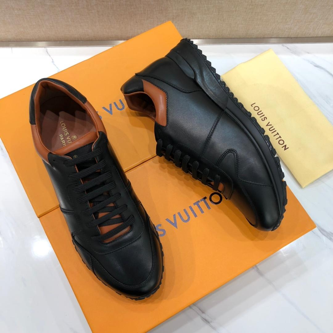 lv Perfect Quality Sneakers Black and brown trim details and black sole MS071140