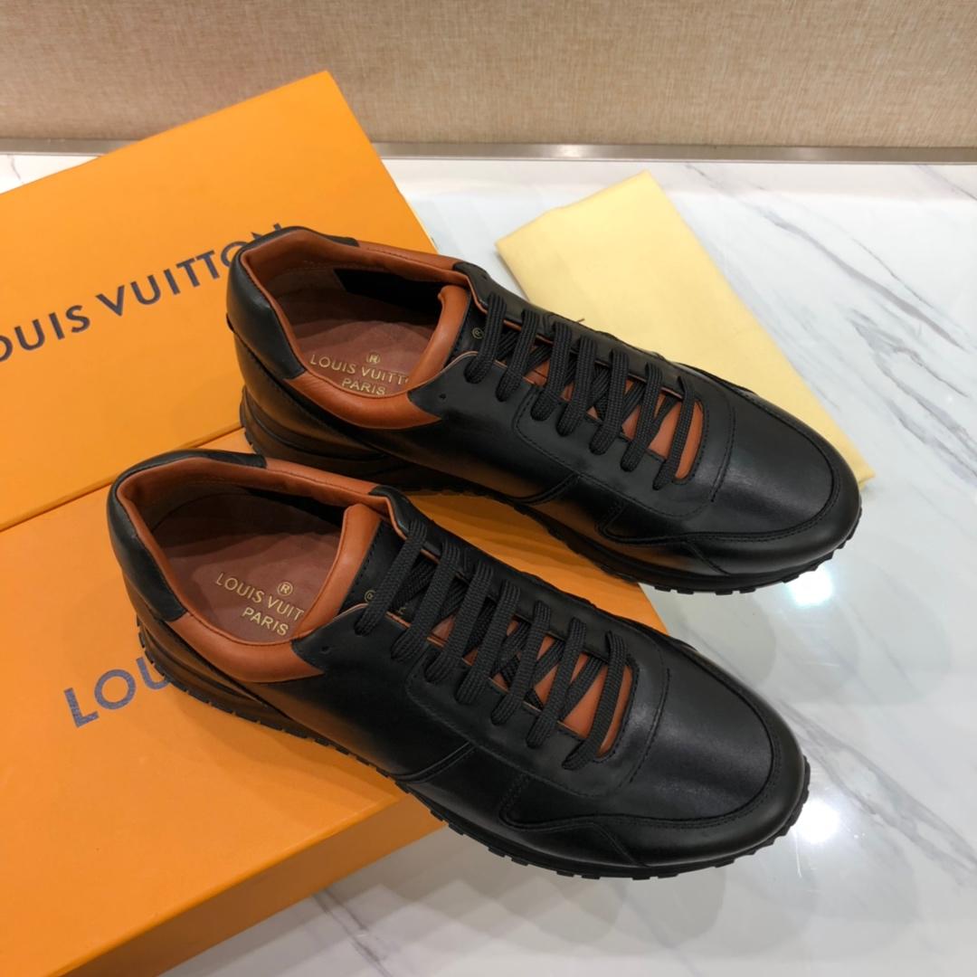 lv Perfect Quality Sneakers Black and brown trim details and black sole MS071140