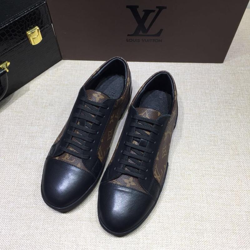 lv Perfect Quality Sneakers Black and brown Monogram print with black sole MS071104