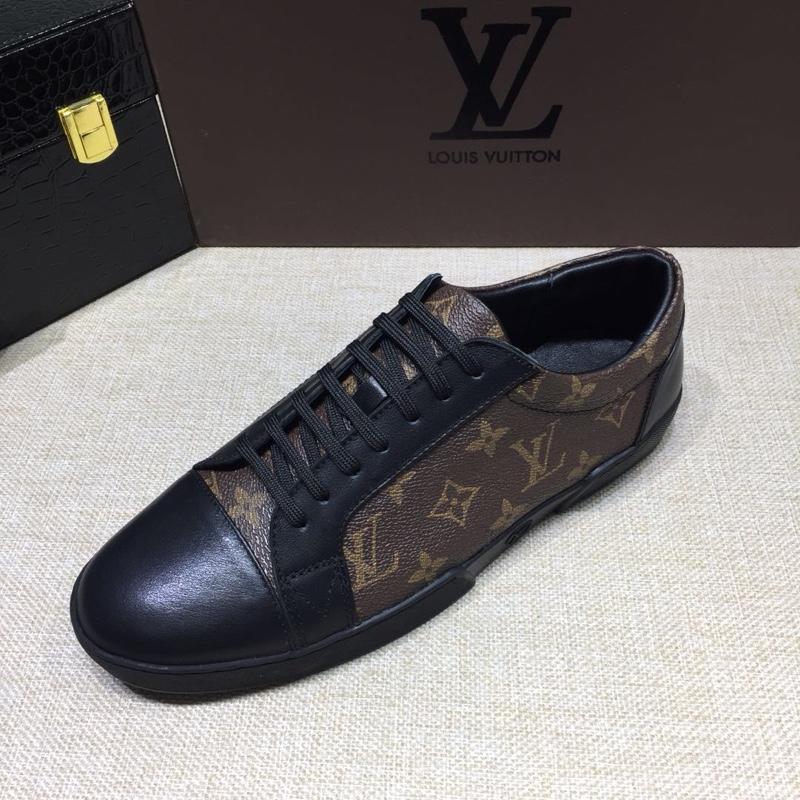 lv Perfect Quality Sneakers Black and brown Monogram print with black sole MS071104