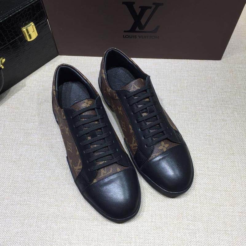 lv Perfect Quality Sneakers Black and brown Monogram print with black sole MS071104