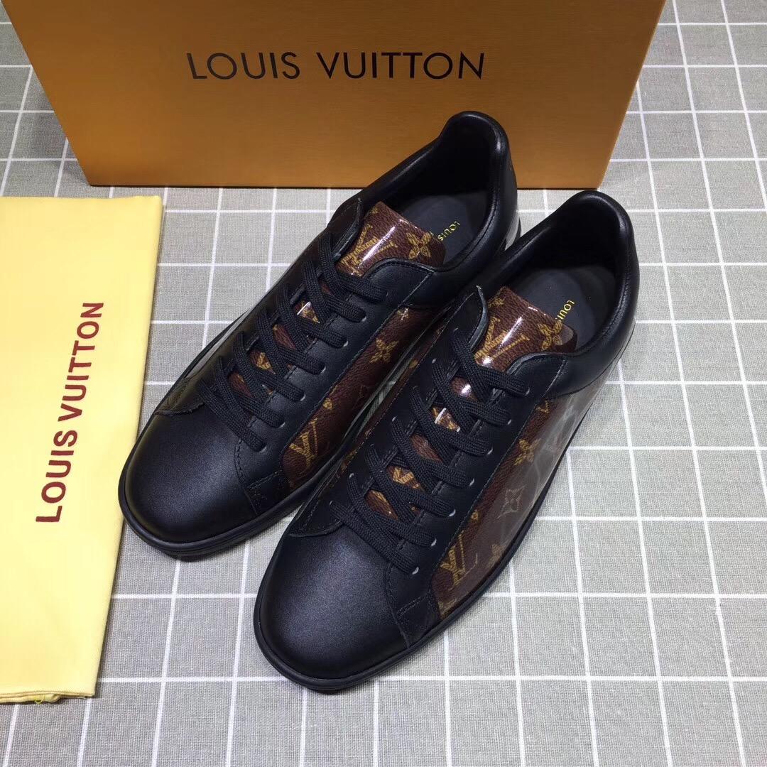 lv Perfect Quality Sneakers Black and brown Monogram print with black sole MS071055