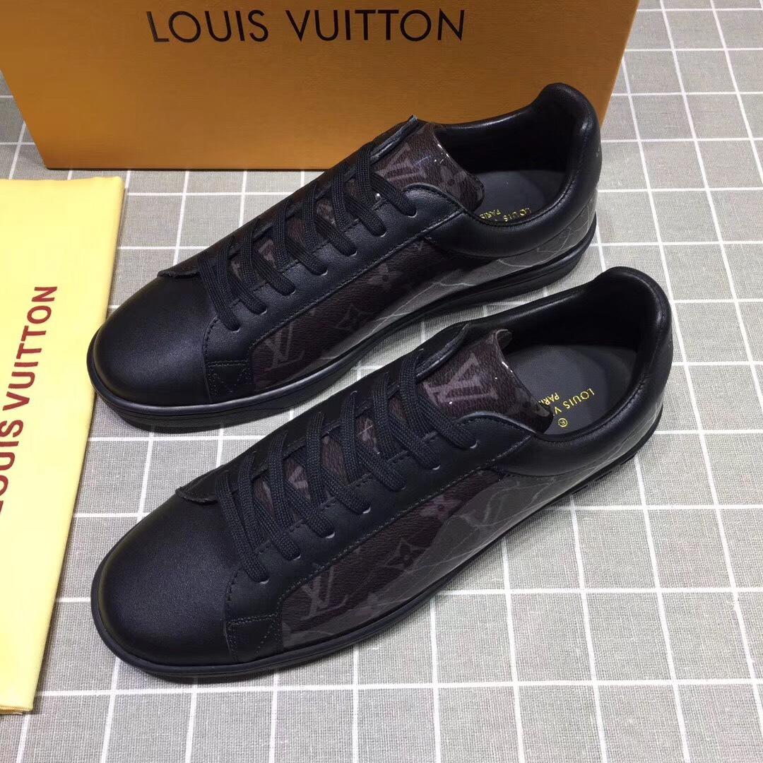 lv Perfect Quality Sneakers Black and brown Monogram print with black sole MS071054