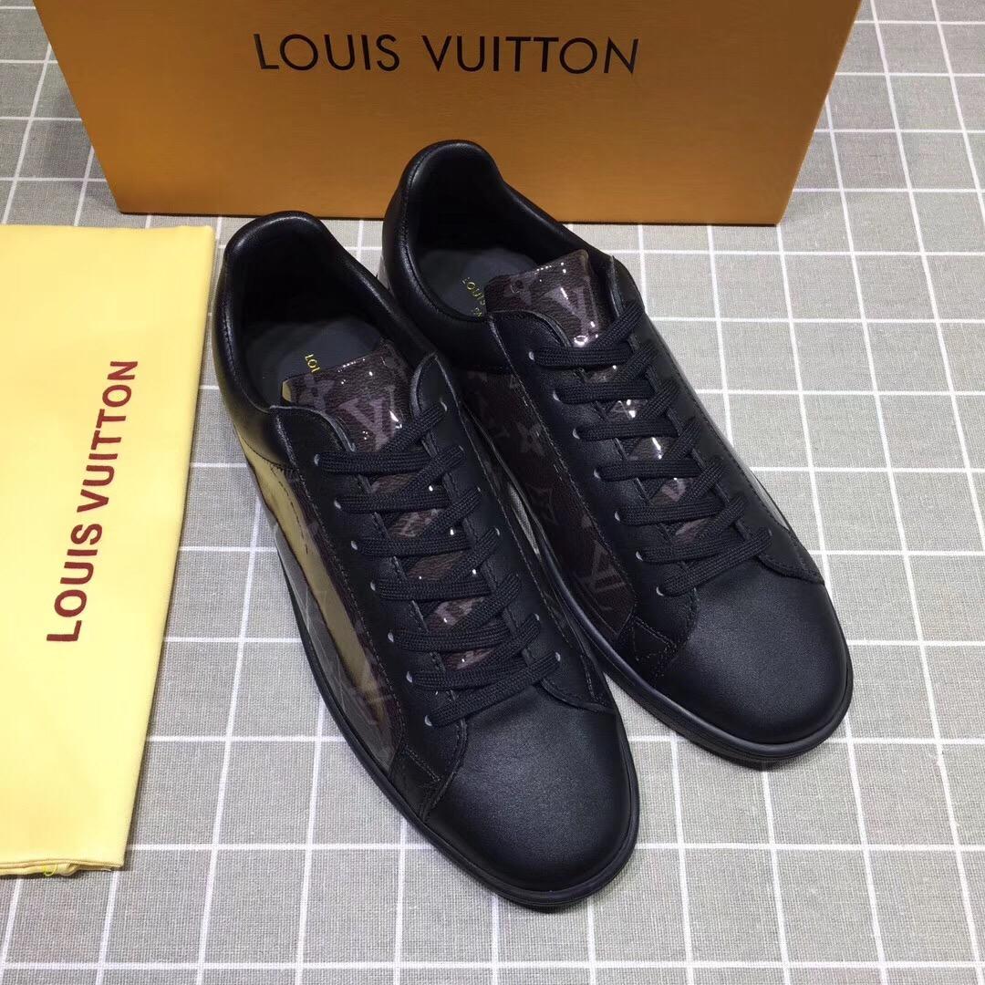 lv Perfect Quality Sneakers Black and brown Monogram print with black sole MS071054