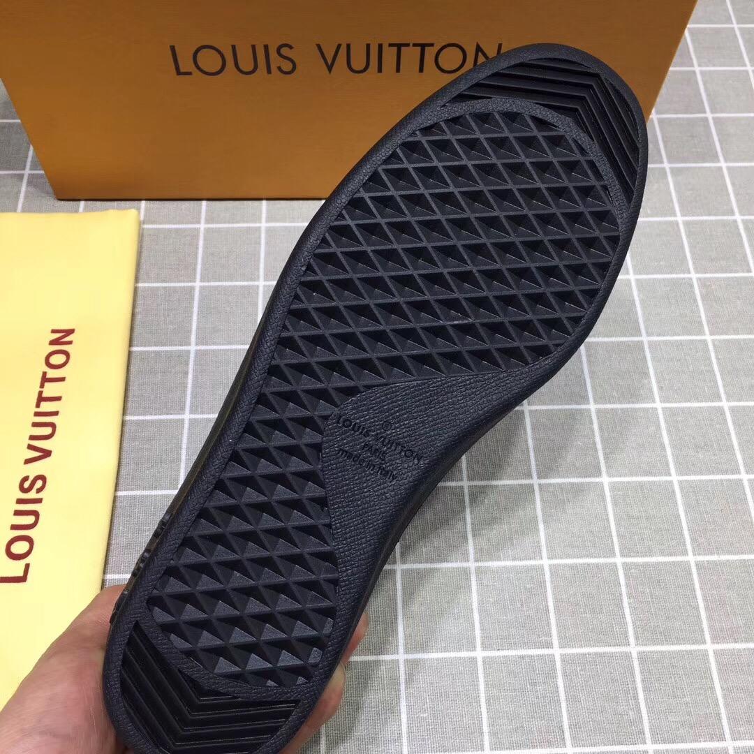 lv Perfect Quality Sneakers Black and brown Monogram print with black sole MS071054