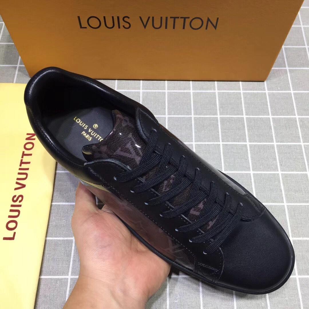 lv Perfect Quality Sneakers Black and brown Monogram print with black sole MS071054