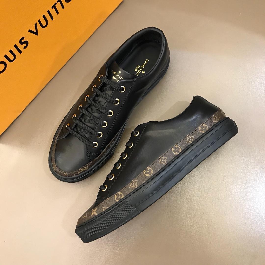 lv Perfect Quality Sneakers Black and brown Monogram detail with black sole MS02829