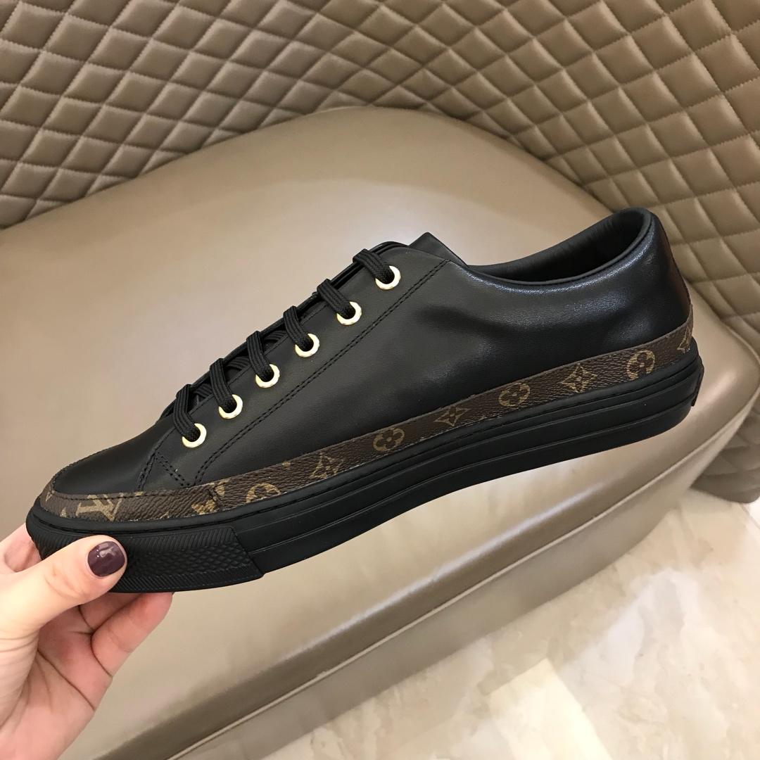 lv Perfect Quality Sneakers Black and brown Monogram detail with black sole MS02829