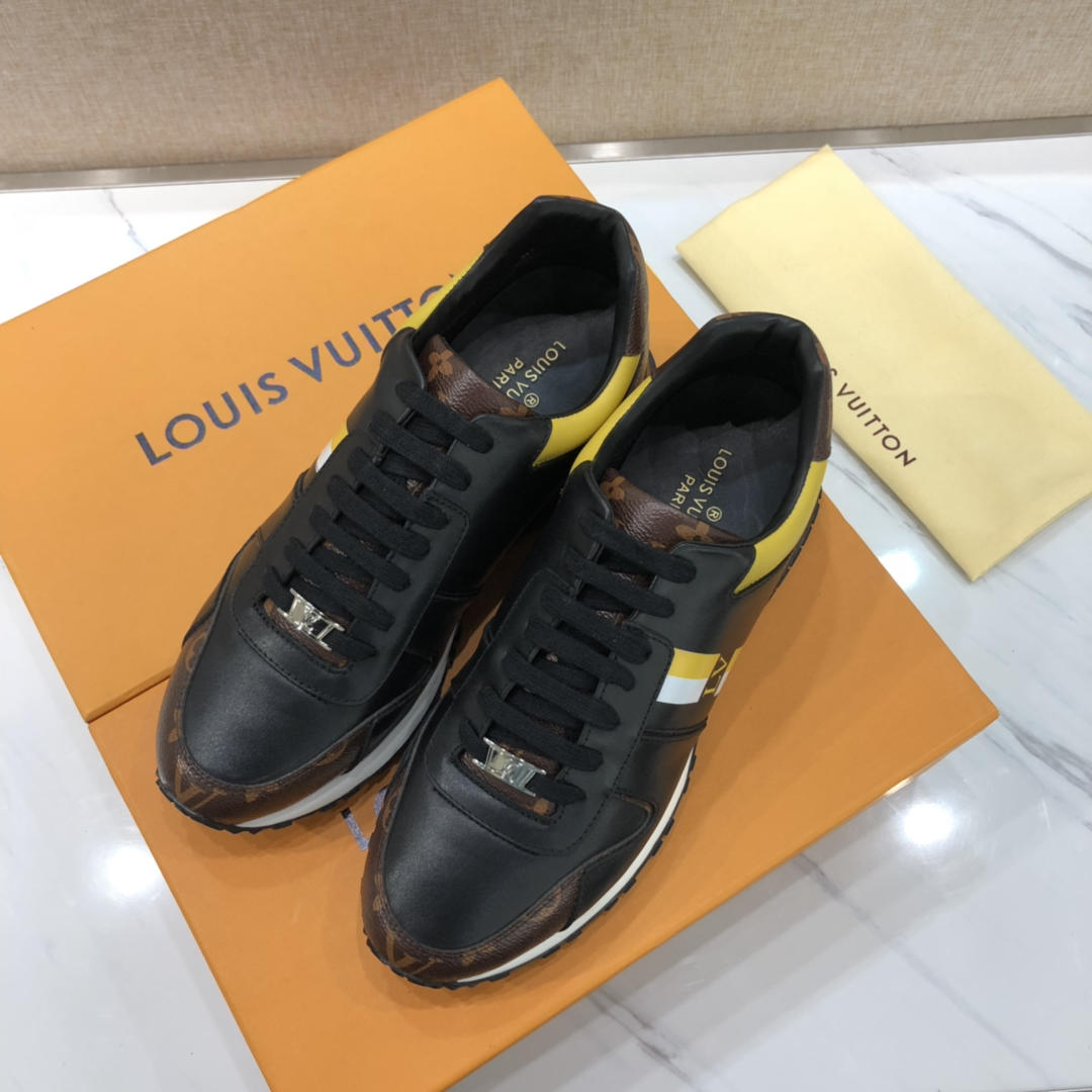 lv Perfect Quality Sneakers Black and brown leather details with white sole MS071127