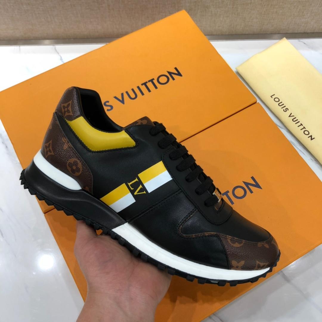 lv Perfect Quality Sneakers Black and brown leather details with white sole MS071127
