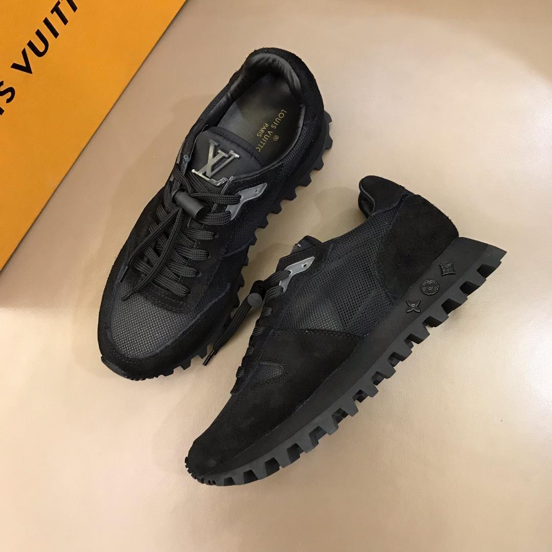 lv Perfect Quality Sneakers Black and black suede with black sole MS02815
