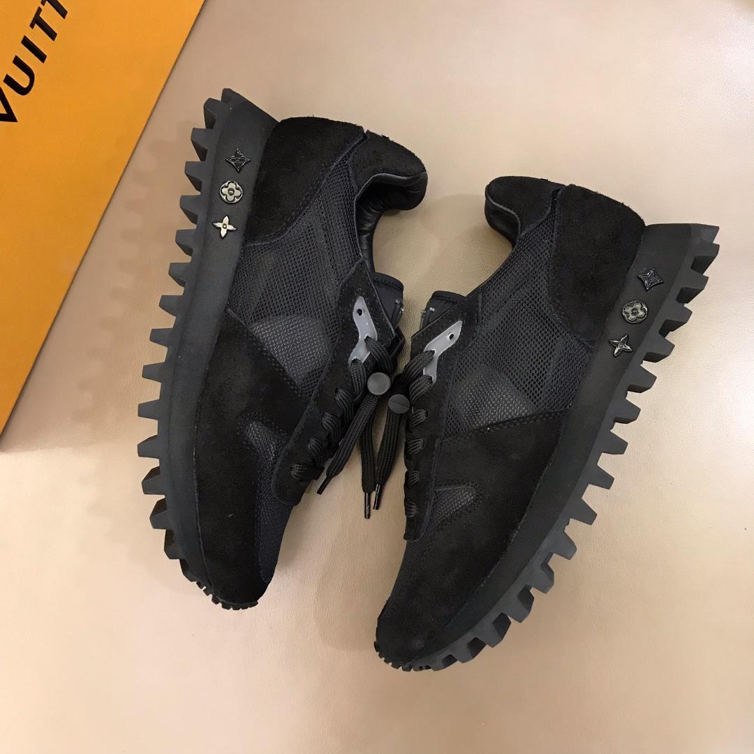 lv Perfect Quality Sneakers Black and black suede with black sole MS02815