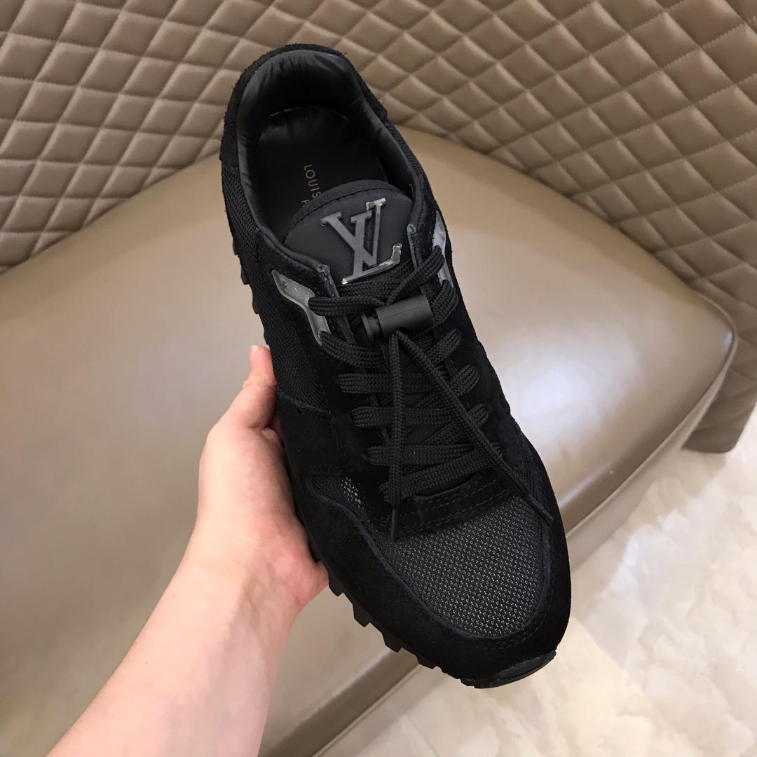 lv Perfect Quality Sneakers Black and black suede with black sole MS02815