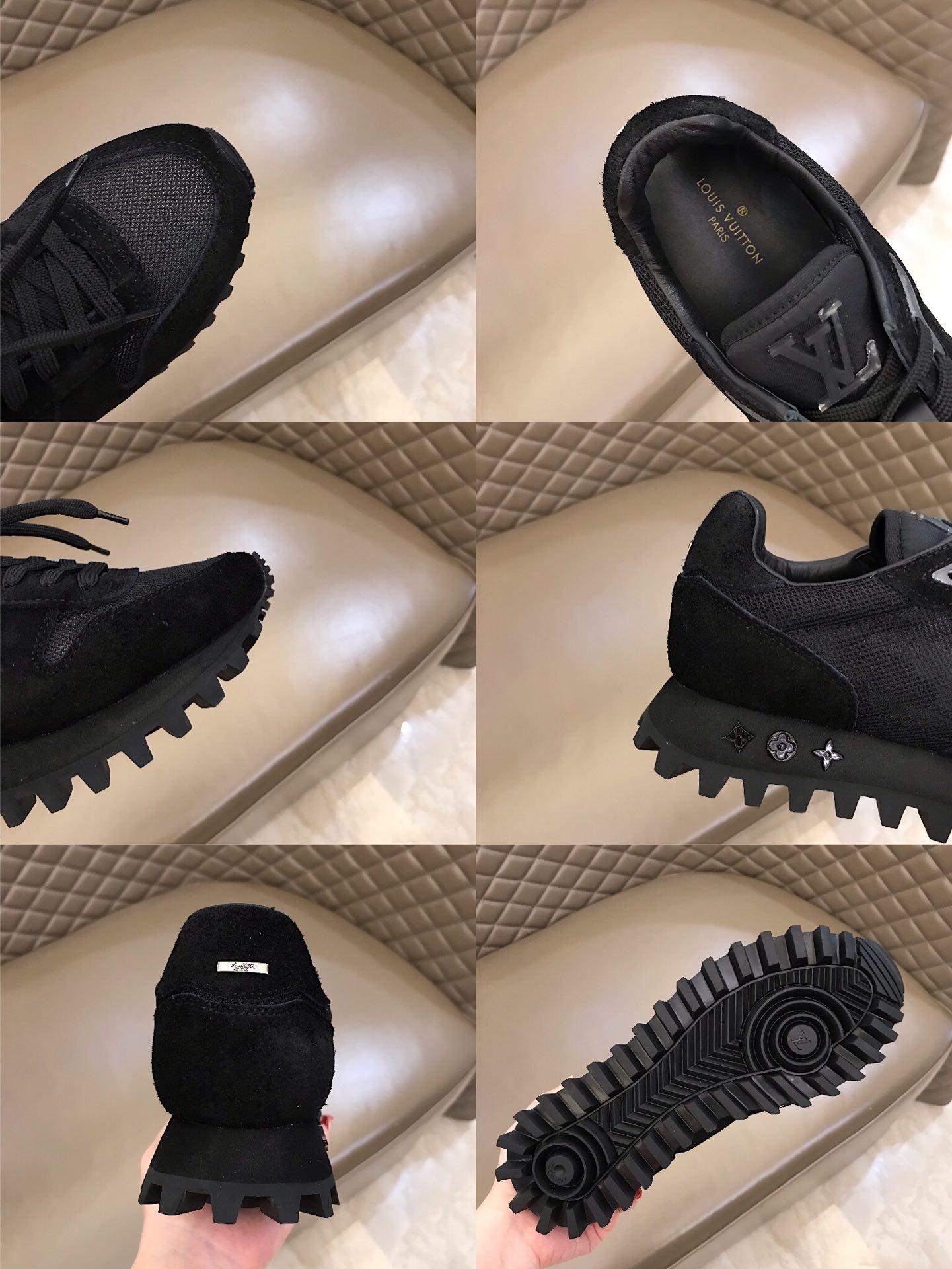 lv Perfect Quality Sneakers Black and black suede with black sole MS02815