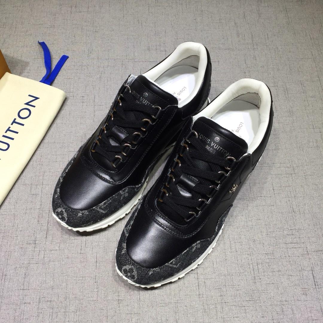 lv Perfect Quality Sneakers Black and Black Monogram Details with White Sole MS071095