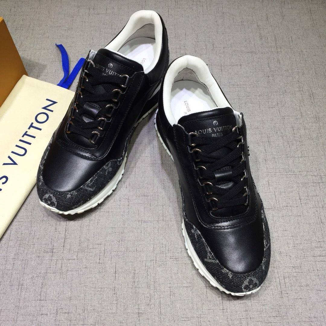 lv Perfect Quality Sneakers Black and Black Monogram Details with White Sole MS071095