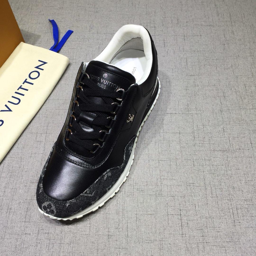 lv Perfect Quality Sneakers Black and Black Monogram Details with White Sole MS071095