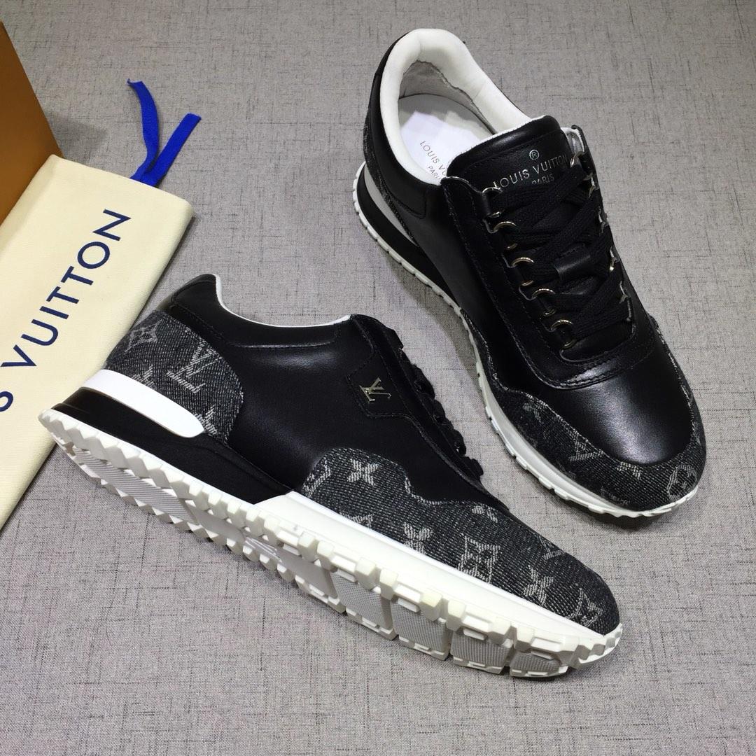 lv Perfect Quality Sneakers Black and Black Monogram Details with White Sole MS071095