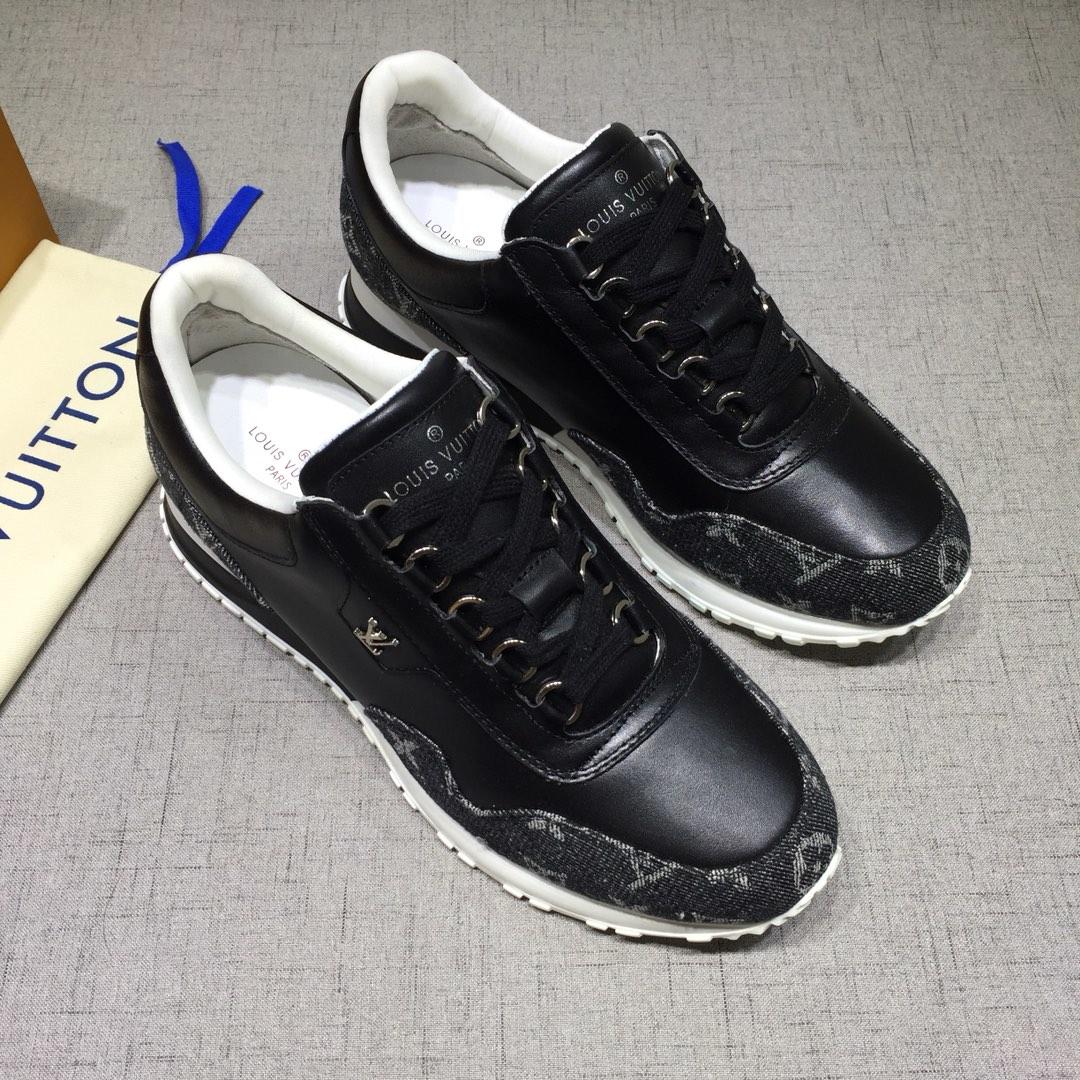 lv Perfect Quality Sneakers Black and Black Monogram Details with White Sole MS071095