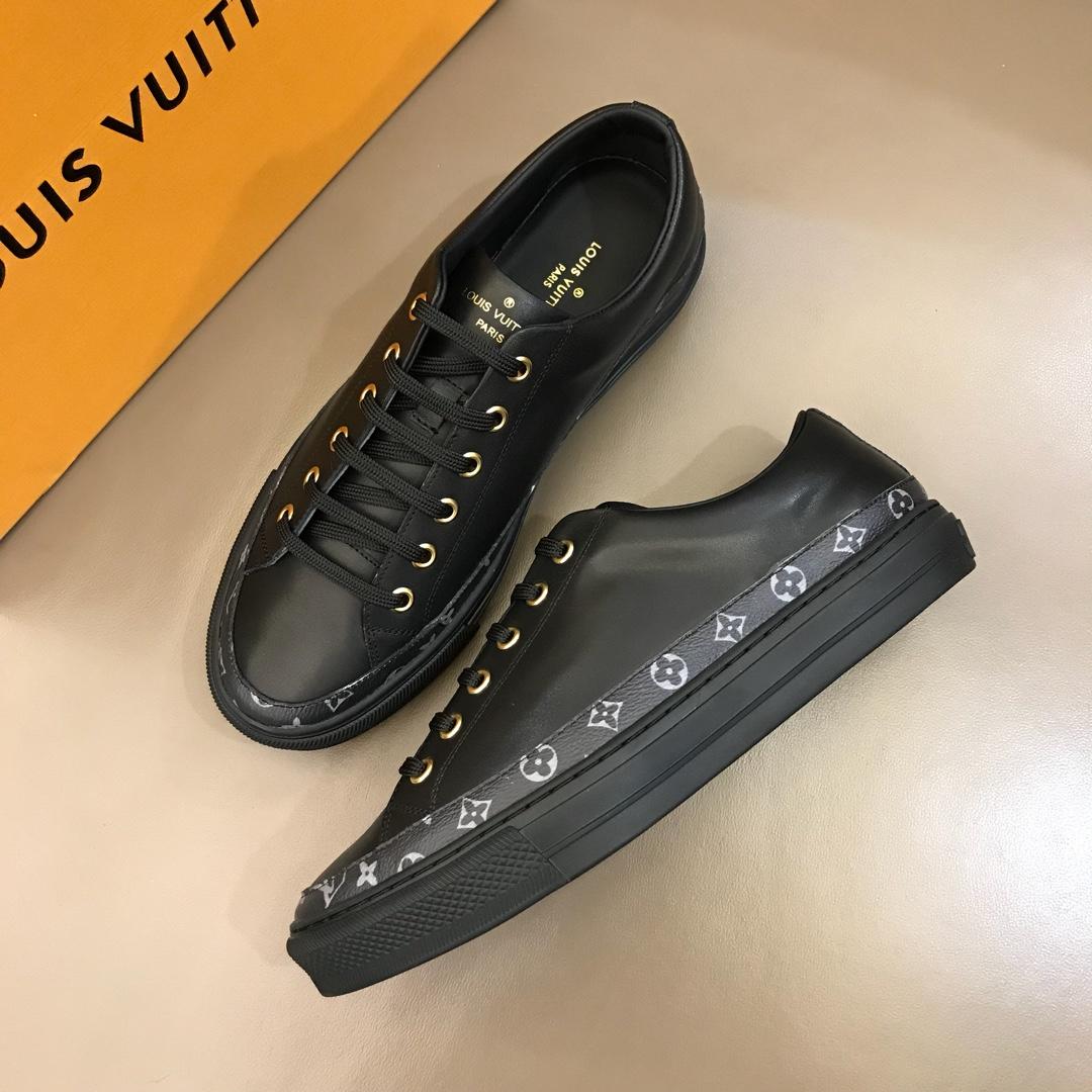lv Perfect Quality Sneakers Black and black Monogram detail with black sole MS02831