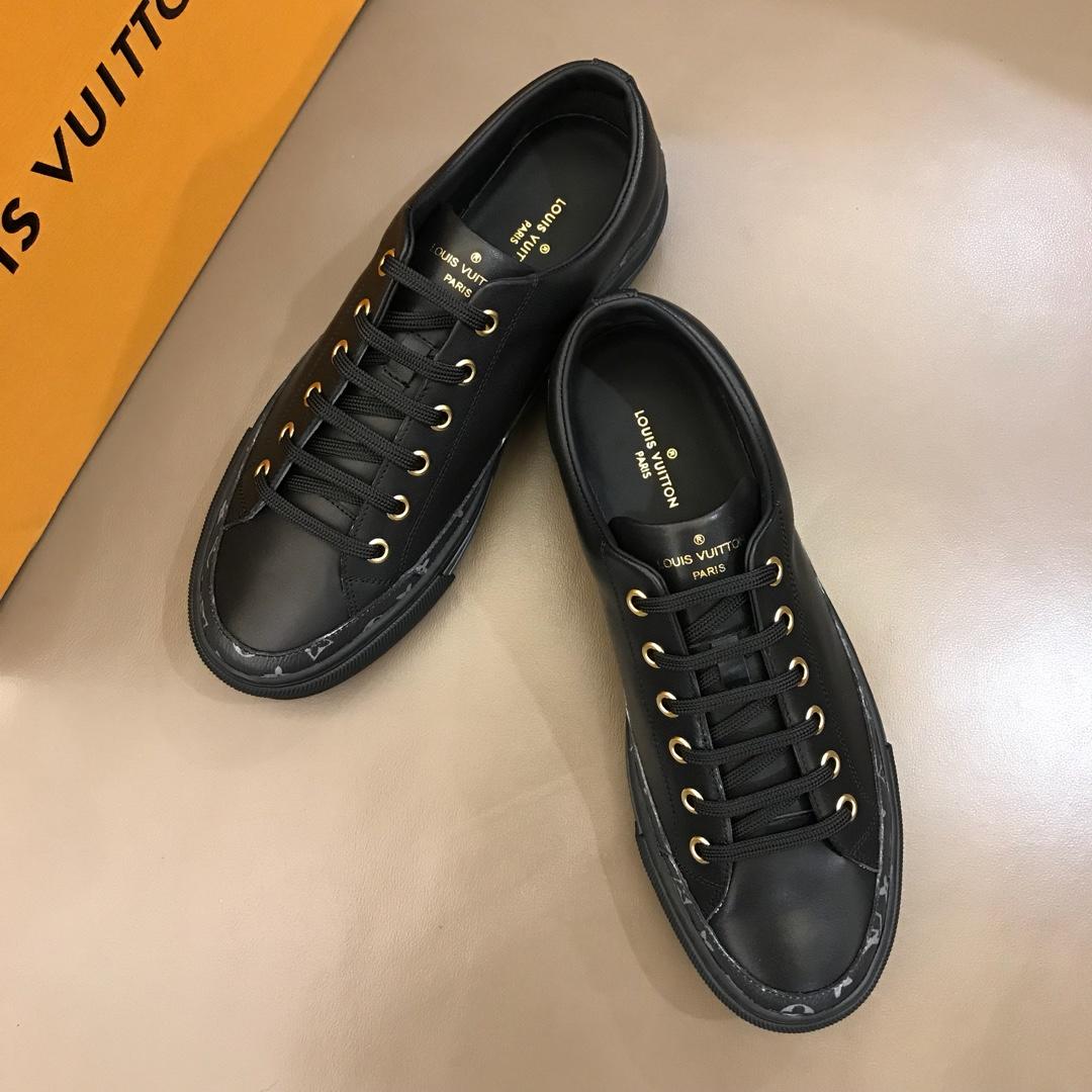 lv Perfect Quality Sneakers Black and black Monogram detail with black sole MS02831