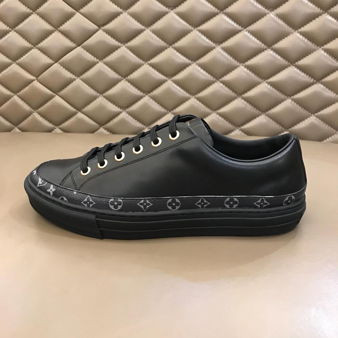 lv Perfect Quality Sneakers Black and black Monogram detail with black sole MS02831