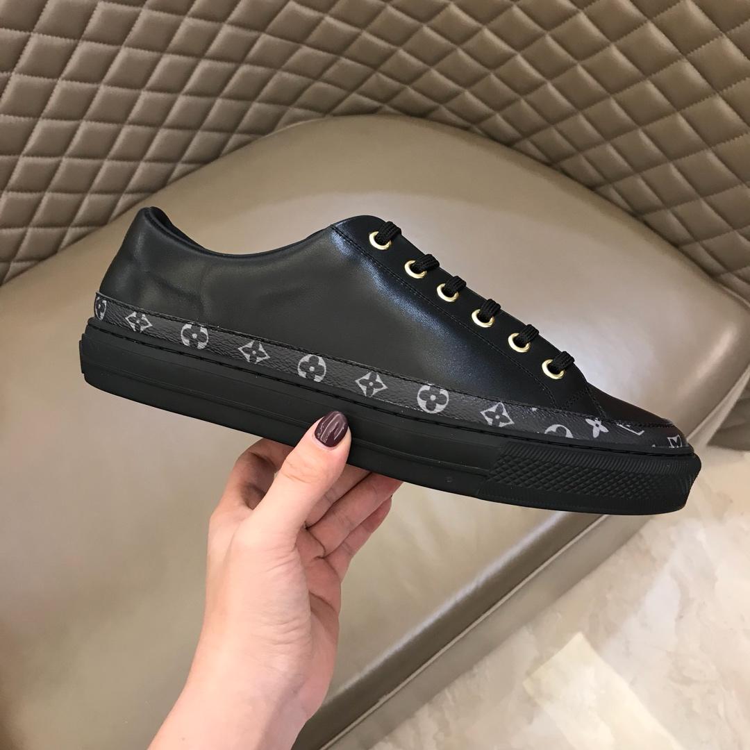 lv Perfect Quality Sneakers Black and black Monogram detail with black sole MS02831