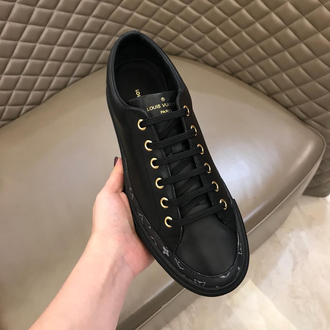 lv Perfect Quality Sneakers Black and black Monogram detail with black sole MS02831