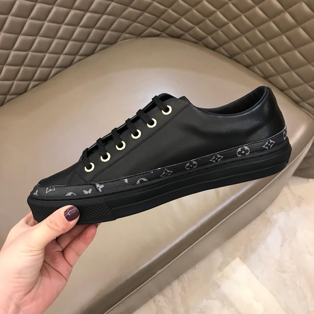 lv Perfect Quality Sneakers Black and black Monogram detail with black sole MS02831