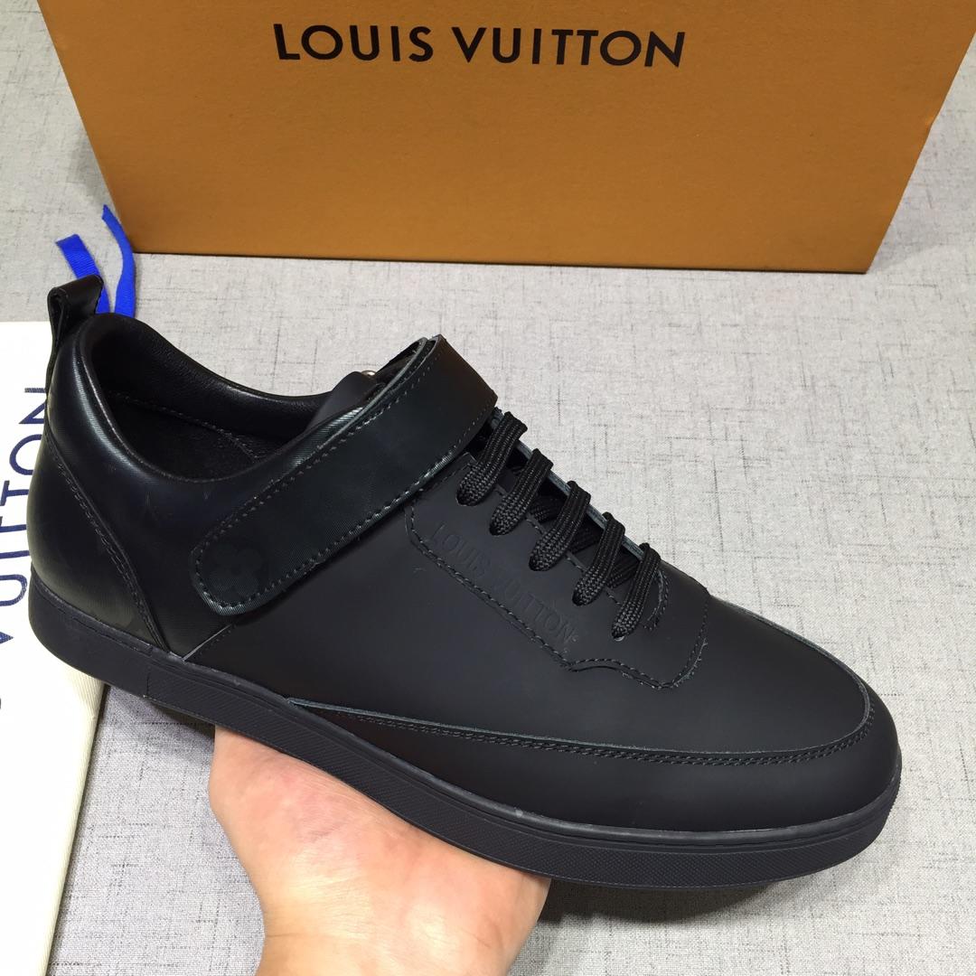 lv Perfect Quality Sneakers Black and black Monogram detail and black sole MS071080