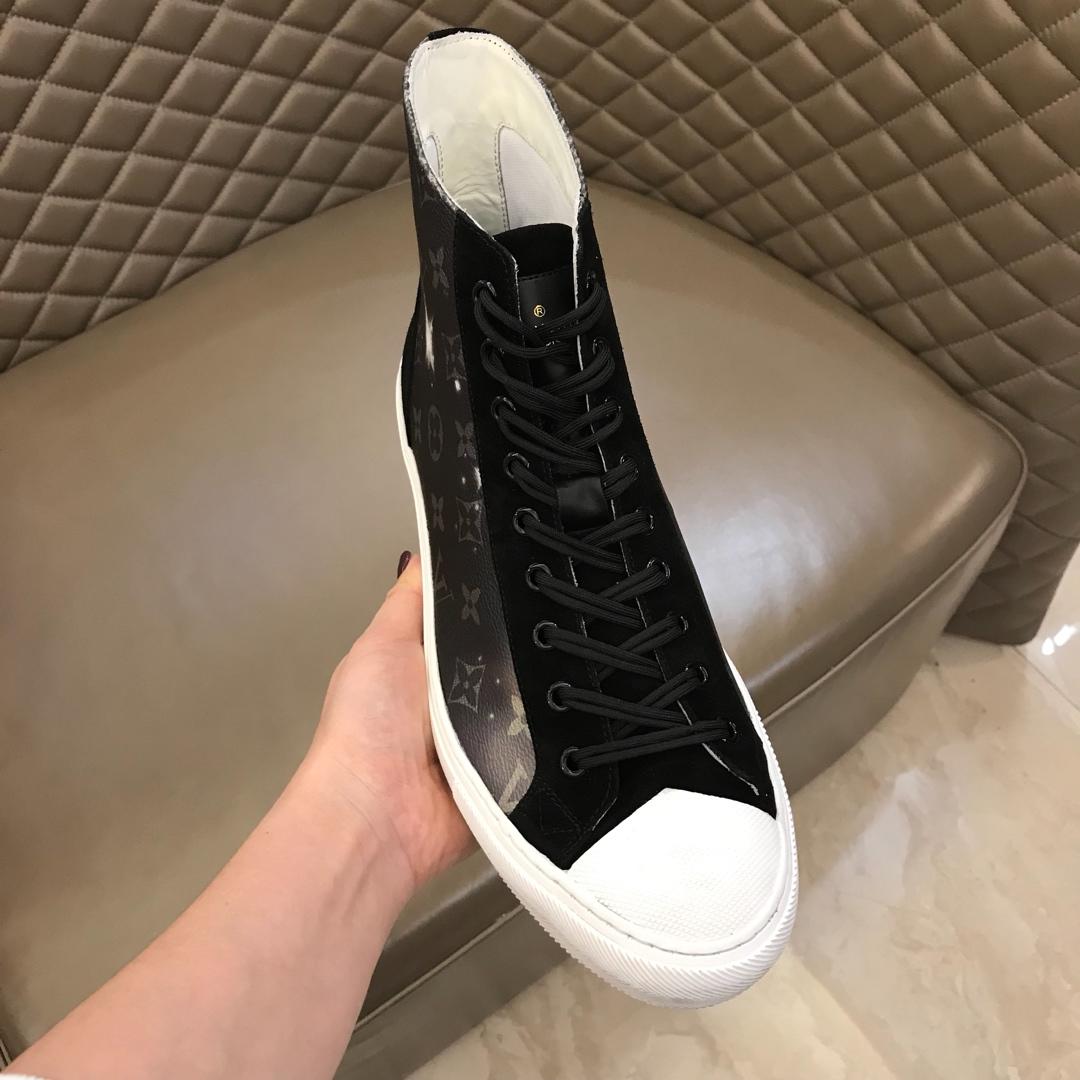 lv High-top Perfect Quality Sneakers Starry sky Monogram and black suede with white soles MS02826