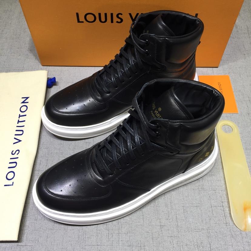 lv High-top Perfect Quality Sneakers Black and white sole MS071084