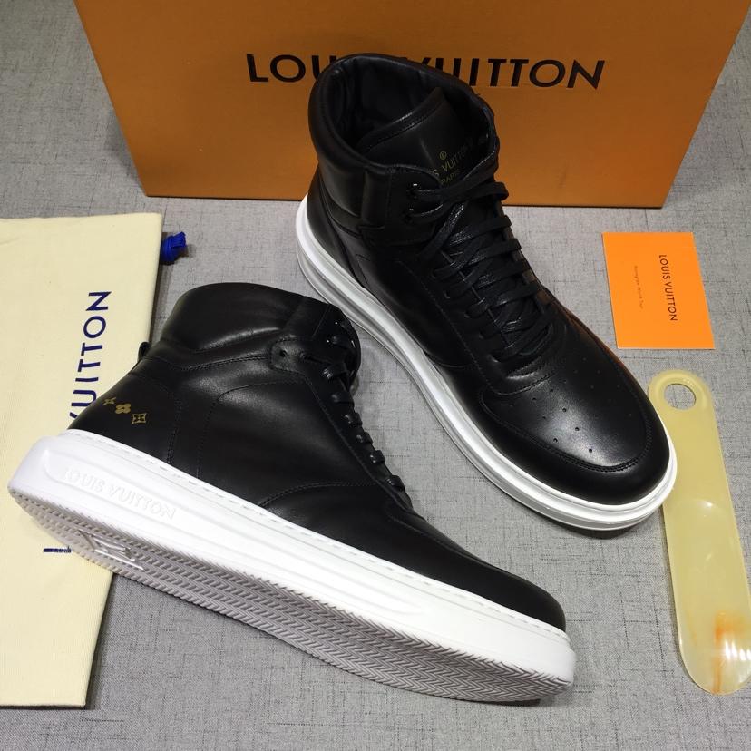 lv High-top Perfect Quality Sneakers Black and white sole MS071084