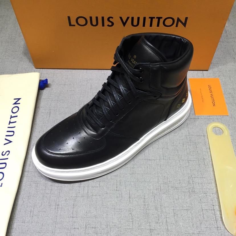 lv High-top Perfect Quality Sneakers Black and white sole MS071084