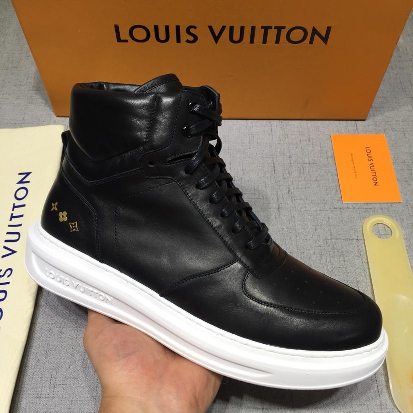 lv High-top Perfect Quality Sneakers Black and white sole MS071084