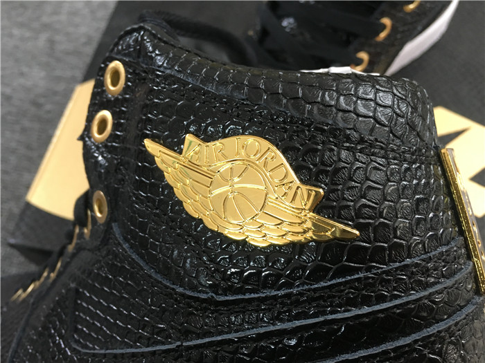 Ua Air Jordan 1 Pinnacle Black/Black-Metallic Gold-White Men Sneaker BA5E2D01B3B5