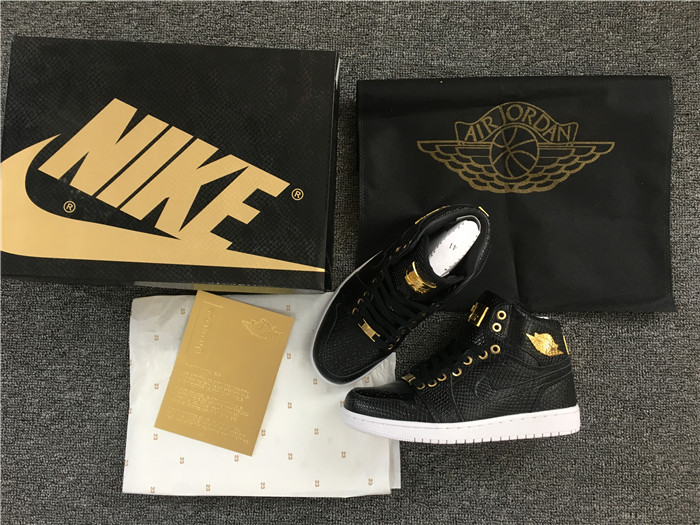 Ua Air Jordan 1 Pinnacle Black/Black-Metallic Gold-White Men Sneaker BA5E2D01B3B5