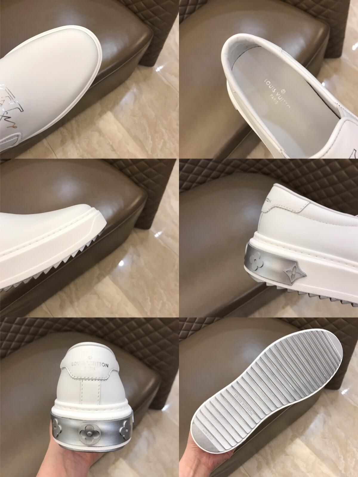 lv Fashion Sneakers White and silver LV print with white sole MS02861